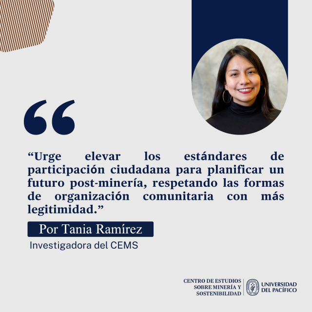Investigadora del CEMS-UP, Tania Ramírez, publica resumen de su estudio sobre cierre social de minas en Tecnología Minera
